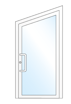 Porte d'entrée vitrée avec forme