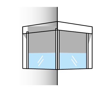 Volet roulant d'angle extérieur