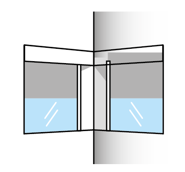 Volet roulant d'angle intérieur